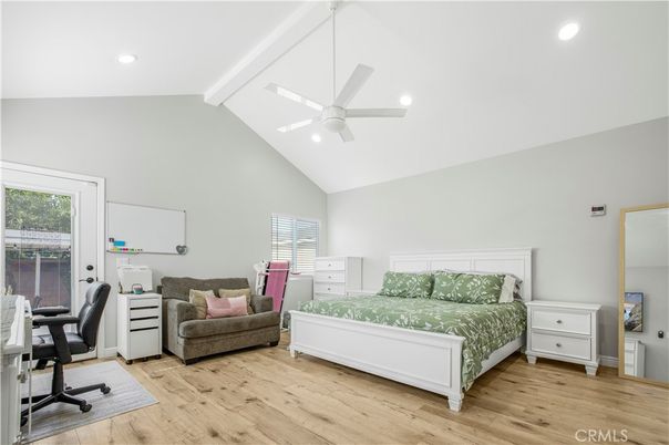 Bedroom, Home Office, Interior, Recessed Lighting, Wood Texture Flooring