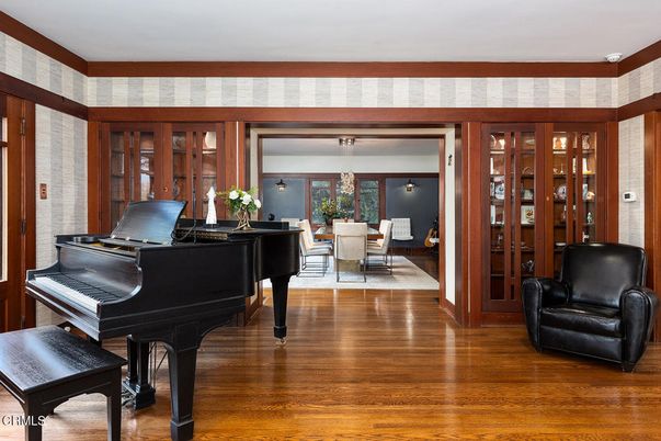 Dining room, Interior, Piano, Wood Texture Flooring