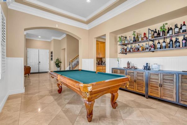 Billiard Table, Game Room, Interior, Recessed Lighting