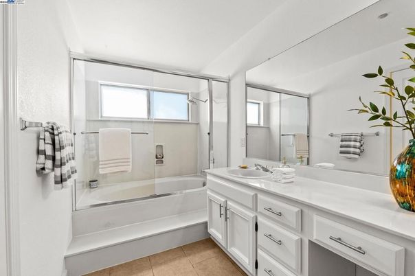 Bathroom, Dual Sink Vanities, Glass Shower, Interior