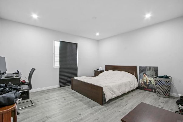 Bedroom, Home Office, Interior, Recessed Lighting, Wood Texture Flooring