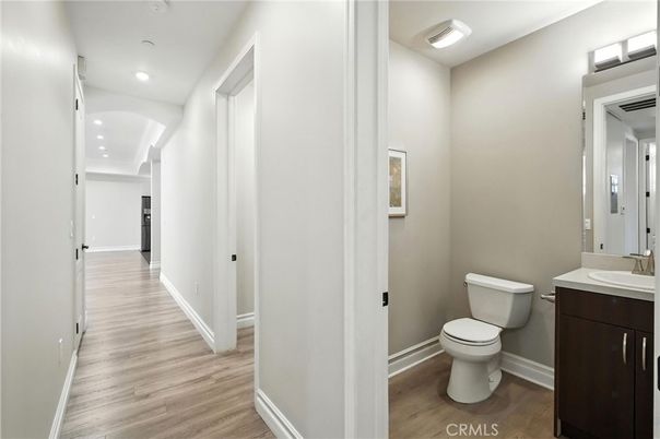 Bathroom, Interior, Recessed Lighting, Wood Texture Flooring