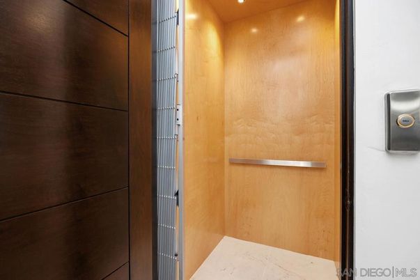 Elevator, Interior, Recessed Lighting, Wooden Walls