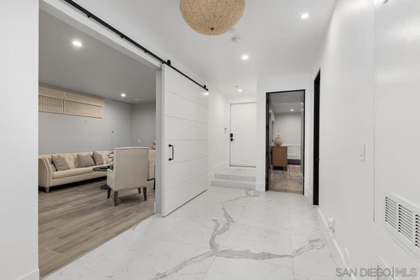 Interior, Marble, Recessed Lighting, Wood Texture Flooring