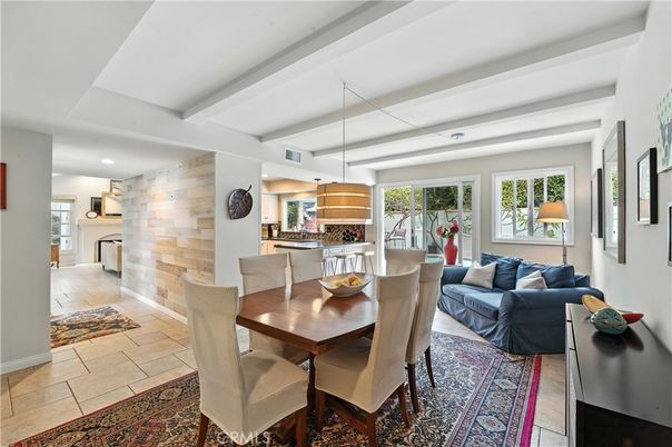 Dining room, Interior, Kitchen, Living room, Pendant Lights, Recessed Lighting, Wooden Walls