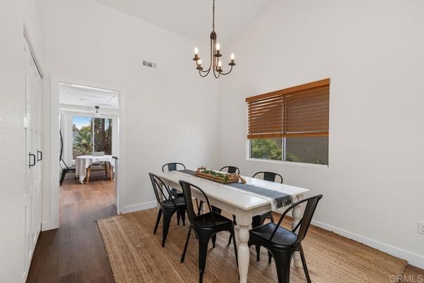 Chandelier, Dining room, Interior, Wood Texture Flooring