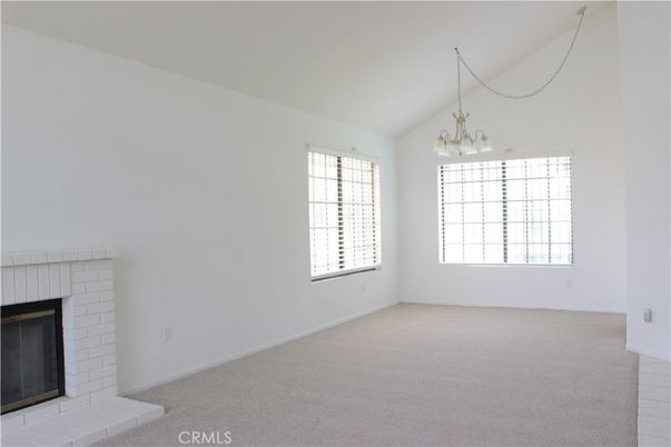 Chandelier, Empty room, Fireplace, Interior
