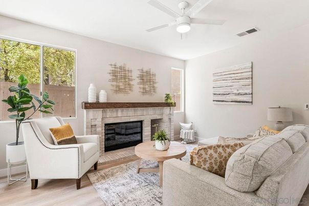 Fireplace, Interior, Living room, Wood Texture Flooring