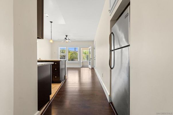 Interior, Kitchen, Pendant Lights, Wood Texture Flooring