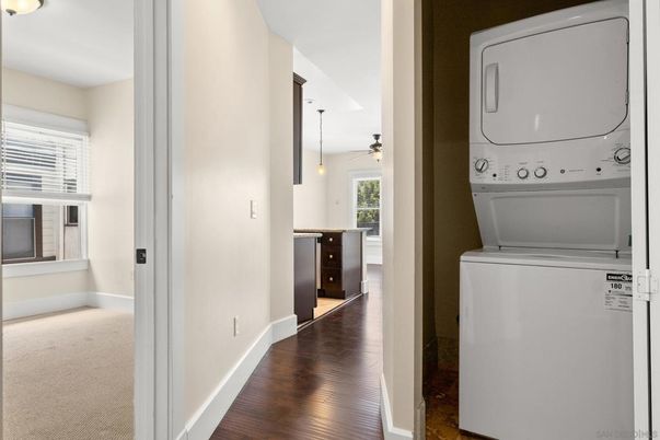 Interior, Pendant Lights, Utility Closets, Washer, Wood Texture Flooring