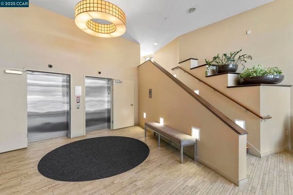 Elevator, Interior, Recessed Lighting, Wood Texture Flooring