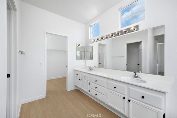Bathroom, Dual Sink Vanities, Interior, Wood Texture Flooring