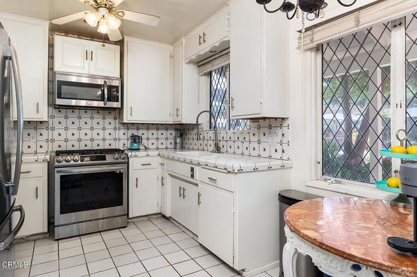 Interior, Kitchen, Stainless Steel Appliances, Tile Countertops