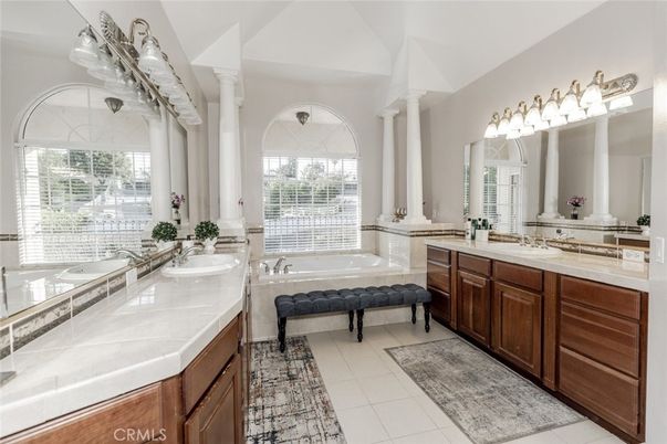 Bathroom, Dual Sink Vanities, Interior, Tile Countertops