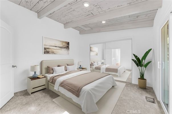 Bedroom, Interior, Recessed Lighting, Wooden Beams, Wooden Ceilings