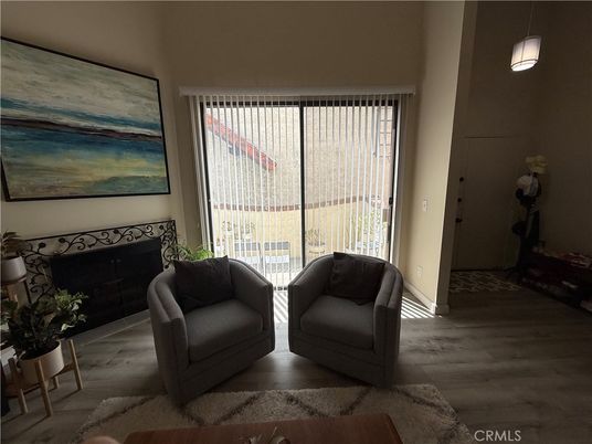 Fireplace, Interior, Pendant Lights, Wood Texture Flooring