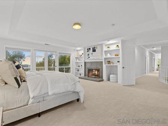 Bedroom, Fireplace, Interior, Recessed Lighting