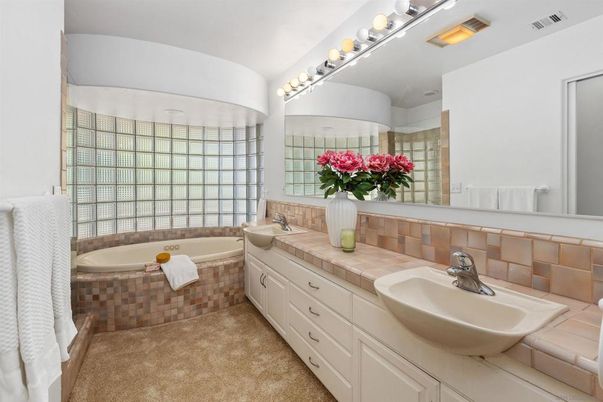 Bathroom, Dual Sink Vanities, Interior, Tile Countertops
