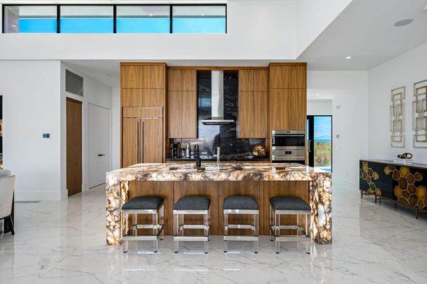 Interior, Kitchen, Marble, Recessed Lighting
