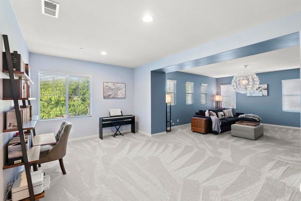 Chandelier, Home Office, Interior, Recessed Lighting
