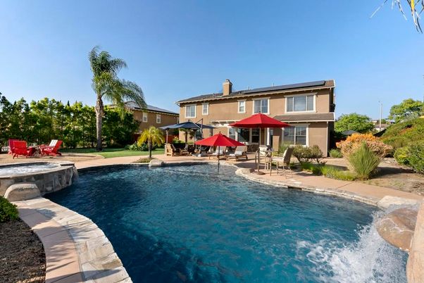 Exterior, Pool, Solar Panels