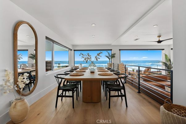 Dining room, Interior, Recessed Lighting, Water, Wood Texture Flooring