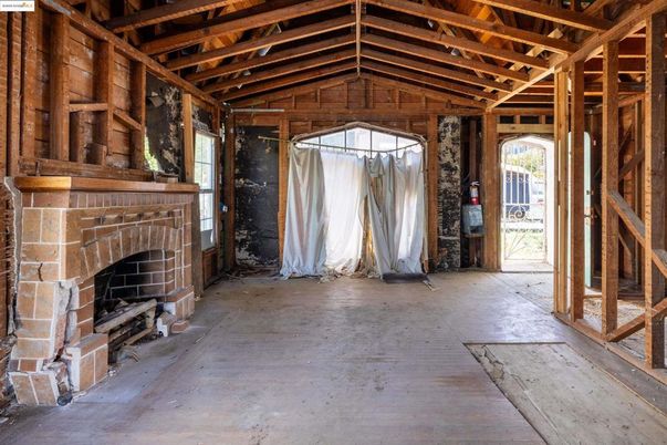 Fireplace, Interior, Wooden Beams