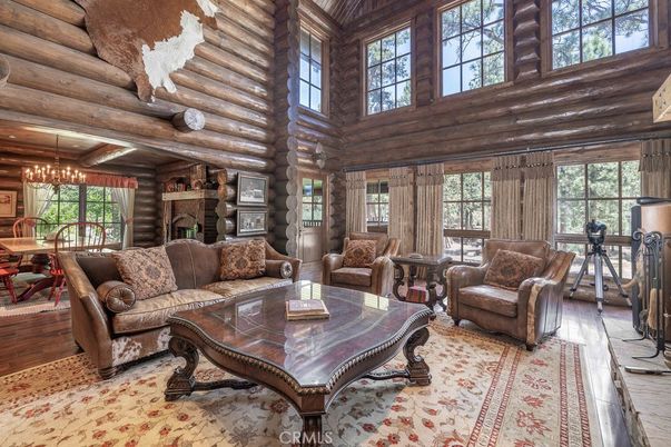 Chandelier, Dining room, Fireplace, Interior, Living room, Wooden Beams, Wooden Ceilings, Wood Texture Flooring, Wooden Walls