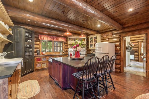Interior, Kitchen, Pendant Lights, Recessed Lighting, Wooden Beams, Wooden Ceilings, Wood Texture Flooring