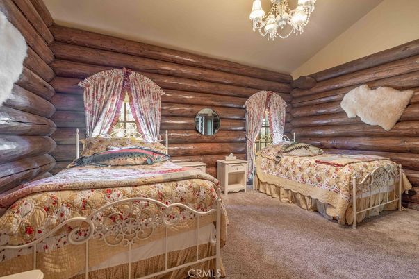 Bedroom, Chandelier, Interior, Wooden Walls