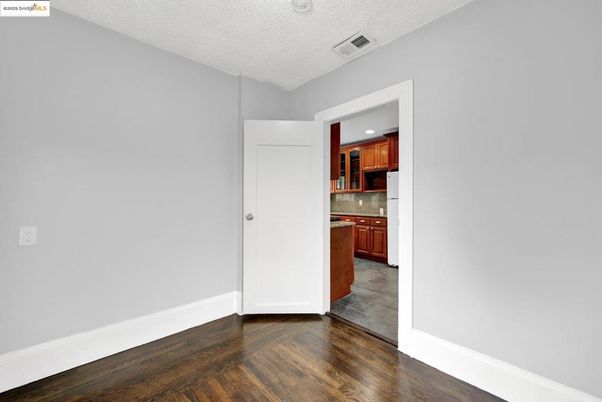 Empty room, Interior, Kitchen, Recessed Lighting, Wood Texture Flooring