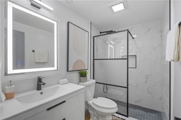 Bathroom, Glass Shower, Interior, Marble Walls