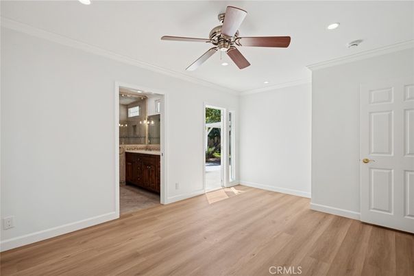 Bathroom, Empty room, Interior, Recessed Lighting, Wood Texture Flooring