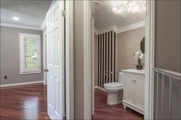 Bathroom, Interior, Recessed Lighting, Wood Texture Flooring