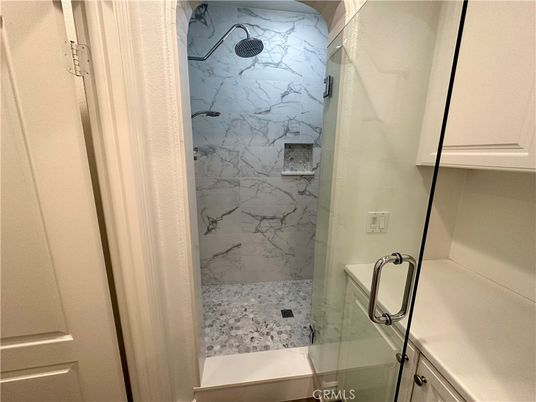 Bathroom, Glass Shower, Interior, Marble Walls