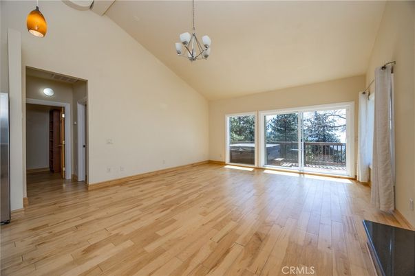 Empty room, Interior, Pendant Lights, Wood Texture Flooring