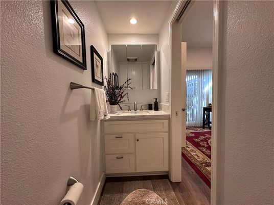 Bathroom, Interior, Recessed Lighting, Wood Texture Flooring