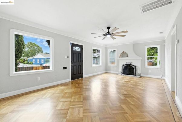 Empty room, Fireplace, Interior, Wood Texture Flooring