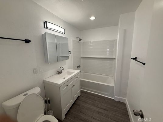 Bathroom, Interior, Recessed Lighting, Wood Texture Flooring