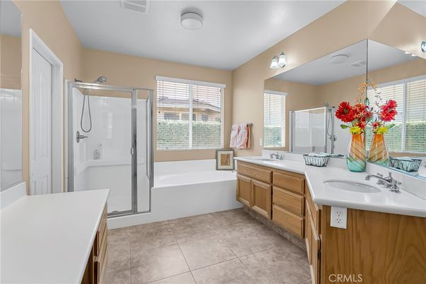 Bathroom, Dual Sink Vanities, Glass Shower, Interior