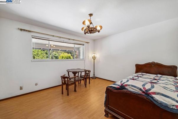 Bedroom, Chandelier, Dining room, Interior, Wood Texture Flooring