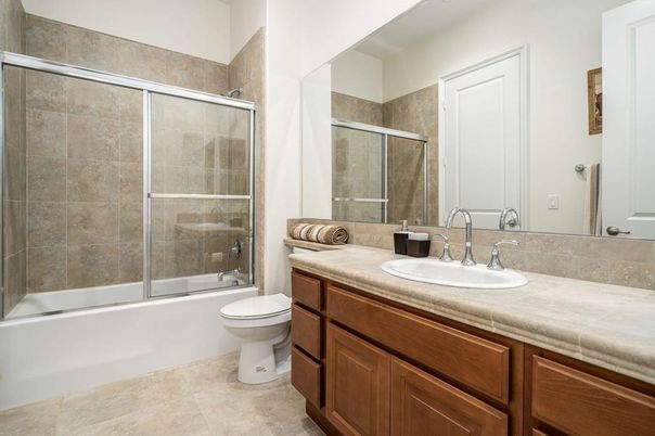 Bathroom, Glass Shower, Interior, Tile Countertops