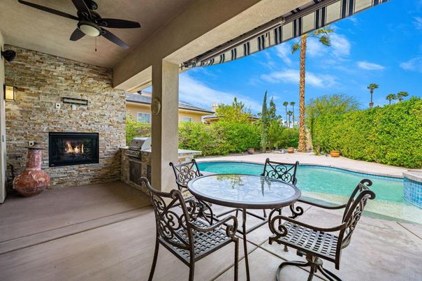 Exterior, Fireplace, Pool