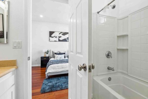 Bathroom, Bedroom, Interior, Recessed Lighting, Wood Texture Flooring