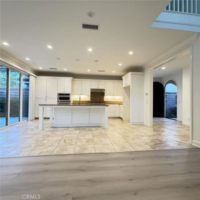 Interior, Kitchen, Recessed Lighting, Stainless Steel Appliances, Water, Wood Texture Flooring