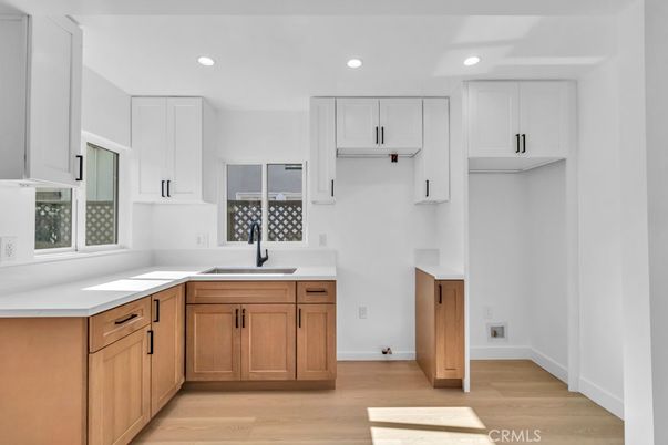Interior, Kitchen, Recessed Lighting, Wood Texture Flooring