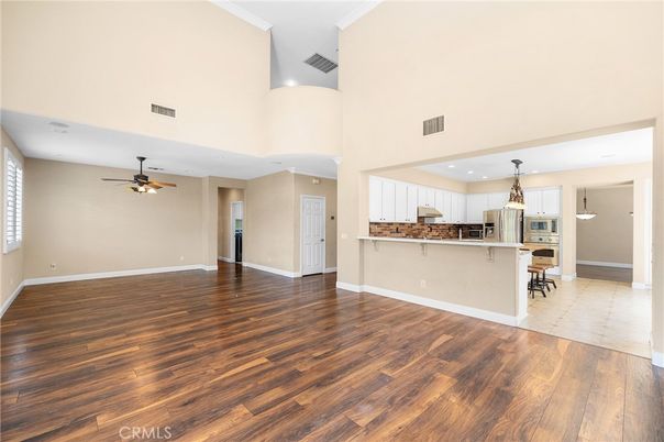 Chandelier, Interior, Kitchen, Pendant Lights, Recessed Lighting, Wood Texture Flooring