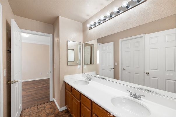 Bathroom, Dual Sink Vanities, Interior, Wood Texture Flooring