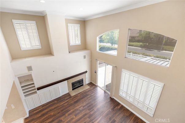 Fireplace, Interior, Recessed Lighting, Wood Texture Flooring