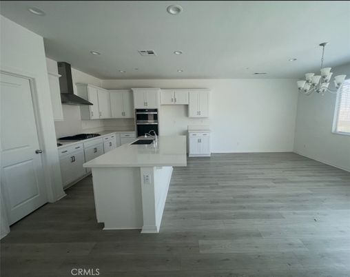 Chandelier, Interior, Kitchen, Recessed Lighting, Wood Texture Flooring